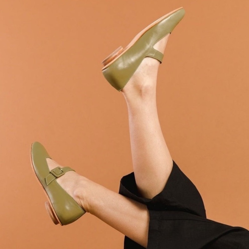 Zou Xou x Tradlands Collab Eugenia Mary Jane Flats — Kiwi